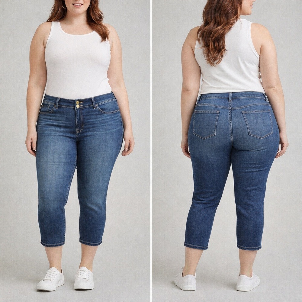 Torrid Crop Jegging High Rise 3-Button Super Soft Jeans Nebula Blue 17010328 28